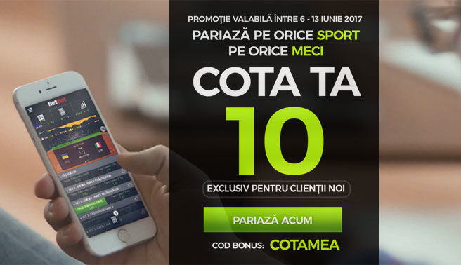 Cota 10 pe orice meci la Netbet